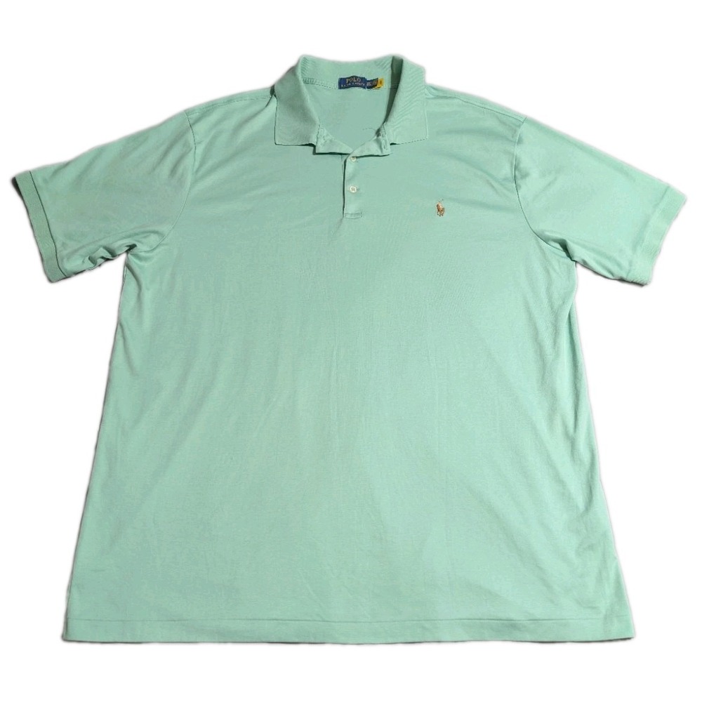Polo Ralph Lauren Polo Shirt Mens 3XLT Green Cotton Pony Logo Short Sleeve